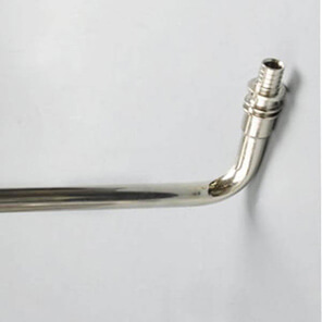 Brass radiator connection pipe L-shaped