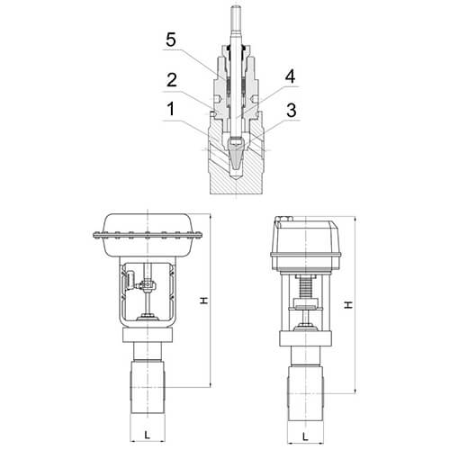 2-х ходовые регулирующие клапаны с электро- и пневмоприводами АСТА серии Р642 из нержавеющей стали